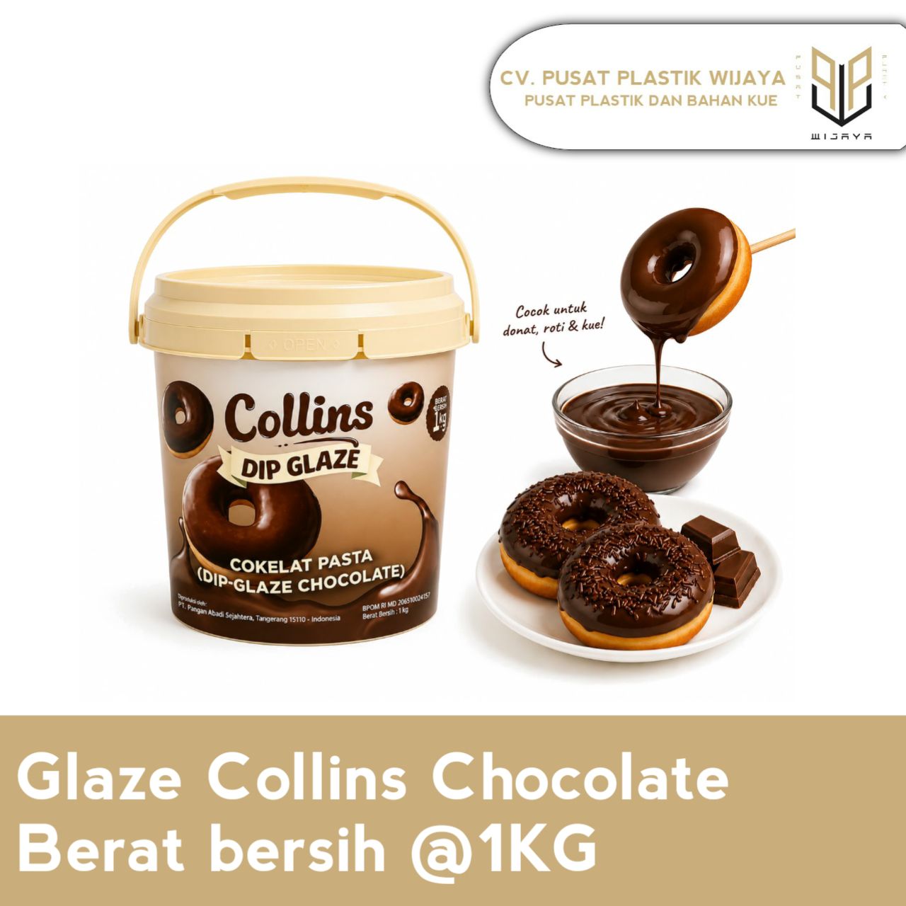 GLAZE COLINS COKLAT 1KG